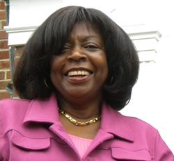 Alice E. Roker in front of Town Hall in 2010