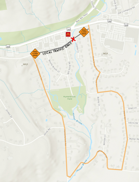 Old Crompond Road Detour Map