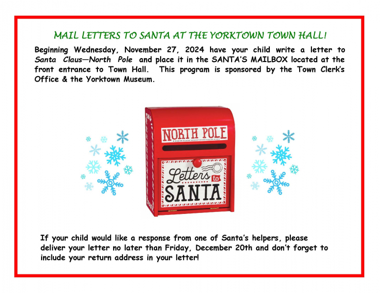 Mail Letters to Santa at Town Hall