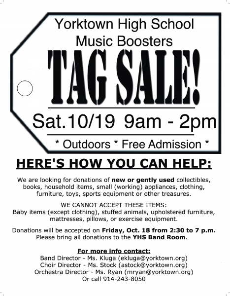 YHS Music Booster Tag Sale