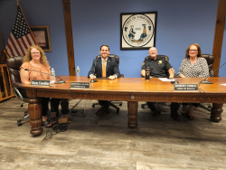 Left to right—Marie Considine, Supervisor Matt Slater, Chief Robert Noble and Liz Talbert. Photo courtesy of Yorktown.